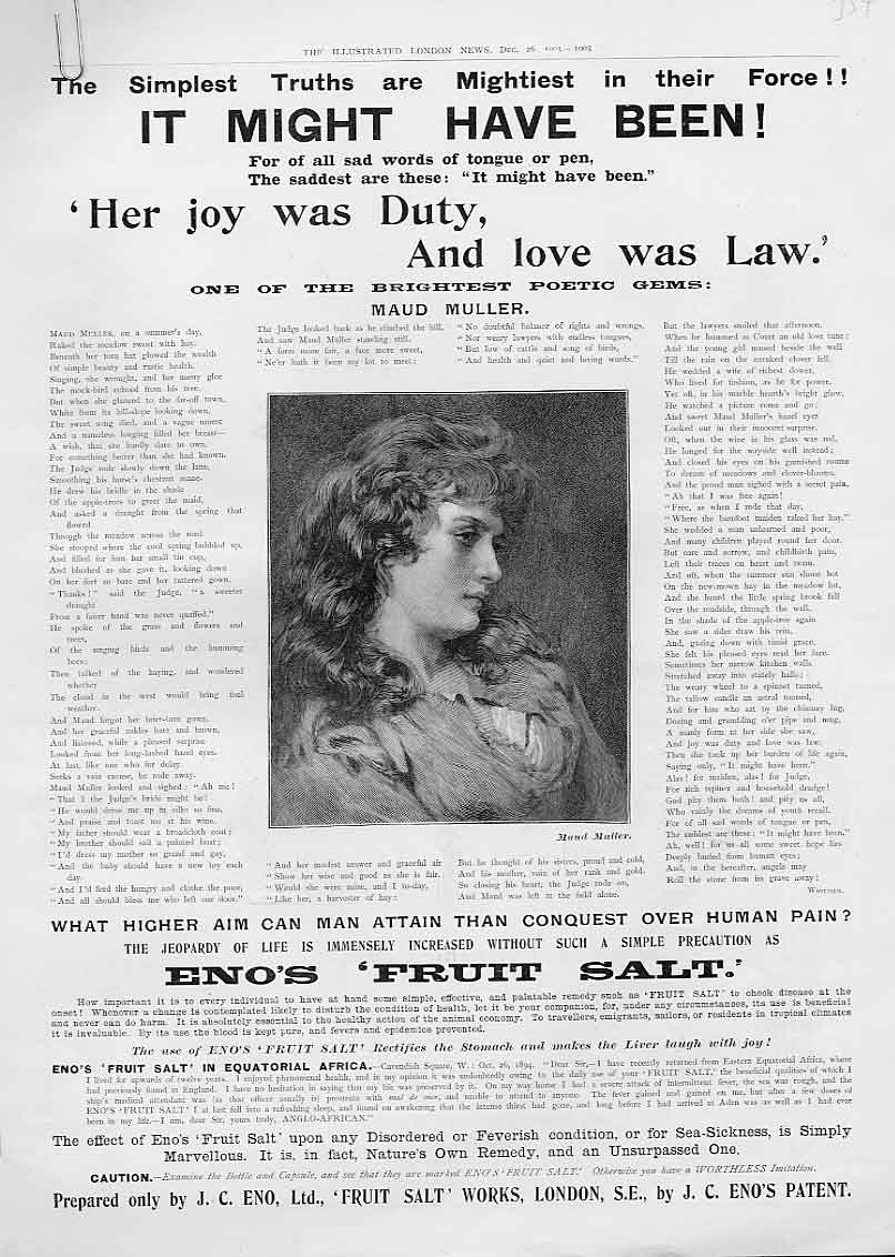 Original Old Antique Print It Might Have Been Advertisment Eno'S Salts