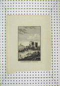 Original Old Antique Print Llanblythian Castle Wales Country Scene