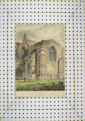 Original Old Antique Print Colour North Transept Priory Christ-Church Hampshire