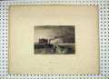 Original Old Antique Print View Calais Stormy Sea Fishing Boat Engraving Finden