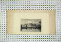 Original Old Antique Print Large Mansion House Lake Swans Country