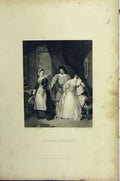 Original Old Antique Print C1850 Scene Katherine Bianca Engleheart Victorian