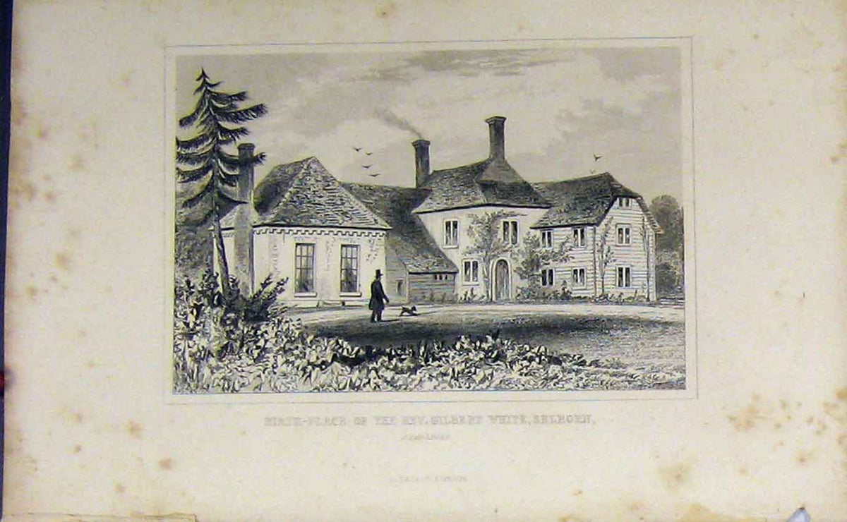 Old Antique Print C1850 Home Richard Steel Haverstock Hampstead Dugdales 19th