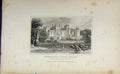Original Old Antique Print C1850 Ravensworth Castle Durham England Dugdales