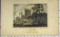 Original Old Antique Print View West Tower Goodrich Castle Herefordshire C1850