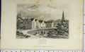 Original Old Antique Print C1850 View Birth Place Dryden Aldwinkle Dugdales