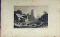 Original Old Antique Print Dugdales Vieew Tretwr Tower Brecknockshire C1850
