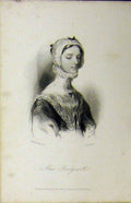 Original Old Antique Print 1833 Steel Engraving Portrait Alice Bridgnorth 19th