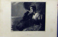 Original Old Antique Print C1850 Steel Engraving Portrait Minna Lady Ryall 19th