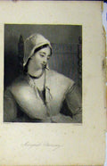 Original Old Antique Print 1833 Engraving Portrait Margaret Ramsay 19th Century