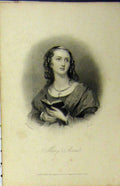 Original Old Antique Print 1832 Steel Engraving Portrait Mary Avenel 19th