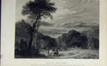 Old Antique Print C1850 View Vale Towey Nelson Tower Castle Grongar Hill 19th