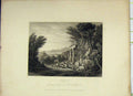 Original Old Antique Print C1850 Scene Evening Composition Music Country Scene