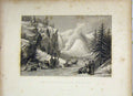 Original Old Antique Print Montmorency Waterfall Cone Quebec Canada 1835 Lacey