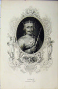 Original Old Antique Print Steel Engraving Portrait William Ii Rufus C1850 19th