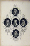 Original Old Antique Print C1850 Portrait Eldon Lyndhurst Brougham Cottenham