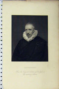 Original Old Antique Print Engraving C1850 Portrait Gevartius National Gallery