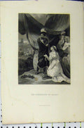 Antique Old Print *0067 C1850 Scene Surrender Calais Steel Engraving Armytage