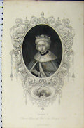 Original Old Antique Print C1850 Portrait King Edward V Tyrell Lambeth 19th