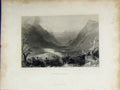 Original Old Antique Print C1850 Steel Engraving View Salabertrann Mountains