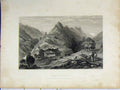 Original Old Antique Print Mountain View C1850 Balsille Steel Engraving Smith