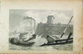 Original Old Antique Print C1850 Steel Engraving View Pier Dover England Sea