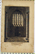 Original Old Antique Print View South Aisle Nave Peterborough Cathedral 1809