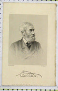 Original Old Antique Print 1889 Steel Engraving Portrait Calhcars Victorian