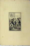 Original Old Antique Print C1850 Steel Engraving Men Woman Rivals Romance 19th