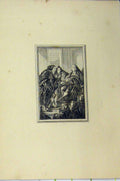 Original Old Antique Print Men Wigs Cloaks Steps C1850 Steel Engraving 19th