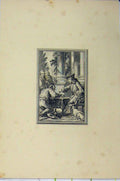 Original Old Antique Print C1850 Steel Engraving Men Table Money Selling Dog