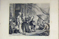 Old Antique Print C1850 Steel Engraving Sailing Ship Man Begging Monkey 19th