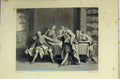 Original Old Antique Print C1850 Steel Engraving Men Dnner Table 19th