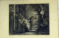 Original Old Antique Print Man Chasing Thief C1850 Garden Scene Steel Engraving