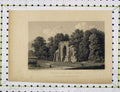 Old Antique Print 1829 Steel Engraving View Netley Abbey West Window Tree 19th