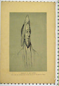 Original Old Antique Print Portrait Man Author La Fille L'Orage C1850 Engraving