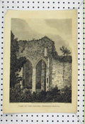 Original Old Antique Print 1811 Part Chapel Goodrich Castle Engraving Thorpe