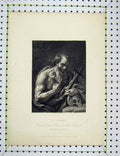 Original Old Antique Print Engraving Fussell St Jerome National Gallery