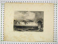 Original Old Antique Print Engraving View Rhine Falls River Willmore