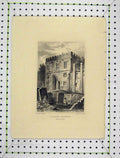 Original Old Antique Print Engraving View College Gateway Maidstone