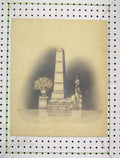 Original Old Antique Print Monument Museum Tower Woman Shield 18th Century