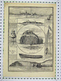 Original Old Antique Print Scenes Harwich Maplin Light Bass Rock Robin Hood Bay