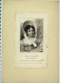 Original Old Antique Print 1820 Portrait Miss Carew Rosina Thomson 19th Century