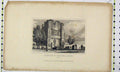 Original Old Antique Print View Remains Malling Abbey Kent Dugdales