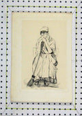 Original Old Antique Print 1878 Drawing Cleaning Lady Sweeping Brush Victorian
