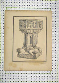 Original Old Antique Print View Font Drayton Church 1800 Davies Napoleonic Era