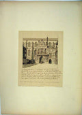 Original Old Antique Print South View Entrance Guildhall Carter