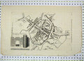Original Old Antique Print 1722 P Plan College Roamn Watling Gate