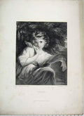 Original Old Antique Print Robinet Portrait Little Girl Bird Stocks