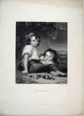 Original Old Antique Print Roman Children Portrait Greatbach Engraving